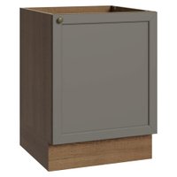 Balcão de Cozinha 60 cm 1 Porta (Sem Tampo) Rustic/Cinza Vik Madesa