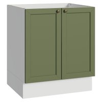 Balcão de Cozinha 70 cm 2 Portas (Sem Tampo) Branco/Verde Vik Madesa