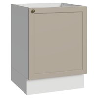 Balcão de Cozinha 60 cm 1 Porta (Sem Tampo) Branco/Crema Vik Madesa