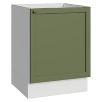 Balcão de Cozinha 60 cm 1 Porta (Sem Tampo) Branco/Verde Vik Madesa