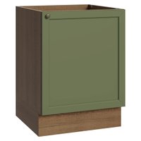 Balcão de Cozinha 60 cm 1 Porta (Sem Tampo) Rustic/Verde Vik Madesa