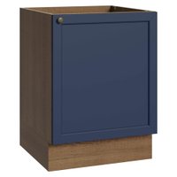 Balcão de Cozinha 60 cm 1 Porta (Sem Tampo) Rustic/Azul Vik Madesa