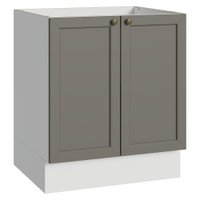 Balcão de Cozinha 70 cm 2 Portas (Sem Tampo) Branco/Cinza Vik Madesa