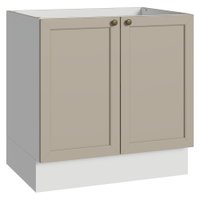 Balcão de Cozinha 80 cm 2 Portas (Sem Tampo) Branco/Crema Vik Madesa