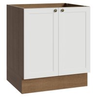 Balcão de Cozinha 70 cm 2 Portas (Sem Tampo) Rustic/Branco Vik Madesa