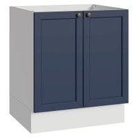 Balcão de Cozinha 70 cm 2 Portas (Sem Tampo) Branco/Azul Vik Madesa