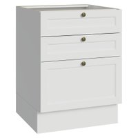 Balcão de Cozinha 60 cm 3 Gavetas (Sem Tampo) Branco Vik Madesa