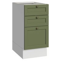Balcão de Cozinha 40 cm 3 Gavetas (Sem Tampo) Branco/Verde Vik Madesa