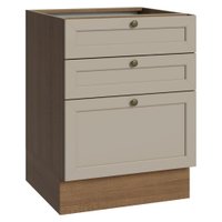 Balcão de Cozinha 60 cm 3 Gavetas (Sem Tampo) Rustic/Crema Vik Madesa