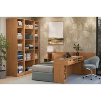 Quarto Modulado Solteiro Liga 10 Peças QM39 Canela Kappesberg
