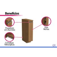 Balcão Cozinha Modulado Porta Condimento 20cm Liga Canela Kappesberg