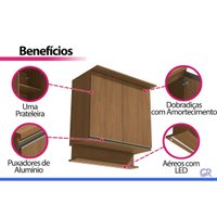 Armário Aéreo Modulado 2 Portas 90cm Liga Canela Kappesberg