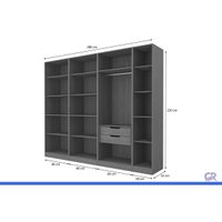 Quarto Modulado Solteiro Liga 4 Peças QM37 Canela Kappesberg