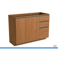 Gabinete Cozinha Modulado Balcão p/ Pia 2Pt 3Gav 120cm Liga Canela Kappesberg