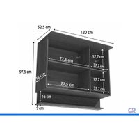 Armário Aéreo Modulado 3 Portas 120cm Liga Canela Kappesberg