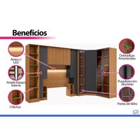 Quarto Planejado Solteiro Liga 9Pças QM36 Of White