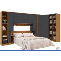 Quarto Modulado Solteiro Liga 9Pças QM37 Grafite Kappesberg