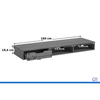 Armário Modulado Bancada 1 Gaveta 160cm Liga Canela Kappesberg