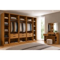 Quarto Modulado Solteiro Liga 10 Peças QM38 Canela Kappesberg