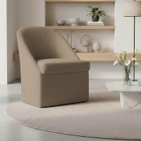 Poltrona Decorativa Para Sala de Estar Malli Bouclê - Pallazio Cor:Capuccino