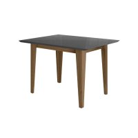 Mesa de Jantar Kate 120cm Carvalho e Grafite Com Vidro - Pallazio