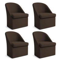 Kit 4 Poltronas Decorativa Malli Veludo - Pallazio Cor:Marrom