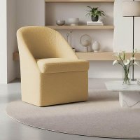 Poltrona Decorativa Para Sala de Estar Malli Bouclê - Pallazio Cor:Caramelo