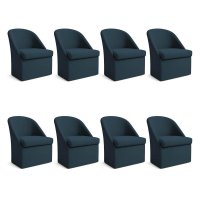 Kit 8 Poltronas Decorativa Malli Veludo - Pallazio Cor:Azul Marinho
