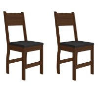Kit 2 Cadeiras de Jantar Milano Base Amêndoa - Pallazio Cor:Preto