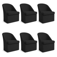 Kit 06 Poltronas Decorativas Malli Suede - Pallazio Cor:Preto