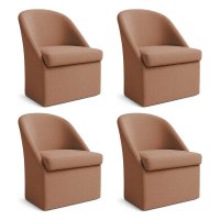 Kit 4 Poltronas Decorativas Malli Boucle - Pallazio Cor:Terracota
