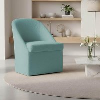 Poltrona Decorativa Para Sala de Estar Malli Bouclê - Pallazio Cor:Azul Turquesa