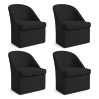 Kit 4 Poltronas Decorativa Malli Veludo - Pallazio Cor:Preto