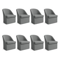 Kit 8 Poltronas Decorativas Malli Boucle - Pallazio Cor:Grafite