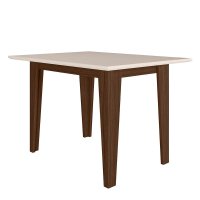 Mesa de Jantar Kate 120cm Amêndoa e Off White - Pallazio