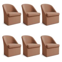 Kit 6 Poltronas Decorativas Malli Boucle - Pallazio Cor:Terracota