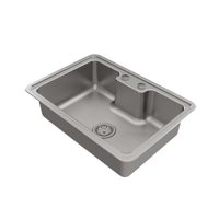 Cuba de Sobrepor ou Embutir Docol Massima 68x48x20 cm em Aço Inox Escovado com Válvula
