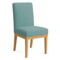 Cadeira de Jantar Brisa Boucle Base de Madeira - Pallazio Cor:Azul Marinho
