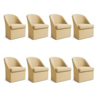 Kit 8 Poltronas Decorativas Malli Boucle - Pallazio Cor:Caramelo