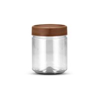 12un Pote Multiuso Plástico Bazar 650ml com Tampa Amadeirado G1113 Galvanotek