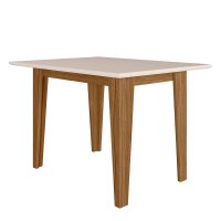Mesa de Jantar Kate 120cm Carvalho e Off White - Pallazio