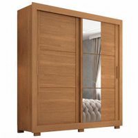 Guarda Roupa Casal 2 Portas de Correr Com Espelho Titan 196 cm Cinamomo ZANZ