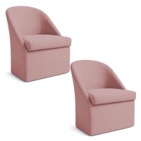 Kit 2 Poltronas Decorativa Malli Veludo - Pallazio Cor:Rosê