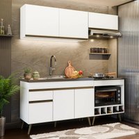 Cozinha Modulada Compacta para Forno/Cooktop com Pia 190cm Florença Multimóveis MCR2467