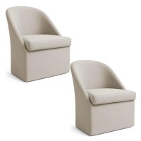 Kit 2 Poltronas Decorativas Malli Linho - Pallazio Cor:Bege