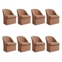 Kit 8 Poltronas Decorativas Malli Boucle - Pallazio Cor:Terracota