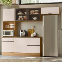 Cozinha Modulada Etna Flex 4 Peças 6 Portas Carvalho - Pallazio
