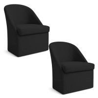 Kit 02 Poltronas Decorativas Malli Suede - Pallazio Cor:Preto