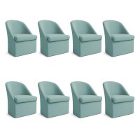 Kit 8 Poltronas Decorativas Malli Boucle - Pallazio Cor:Azul Turquesa