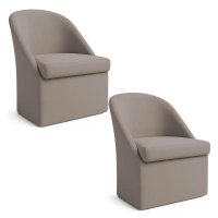 Kit 2 Poltronas Decorativas Malli Linho - Pallazio Cor:Cappuccino
